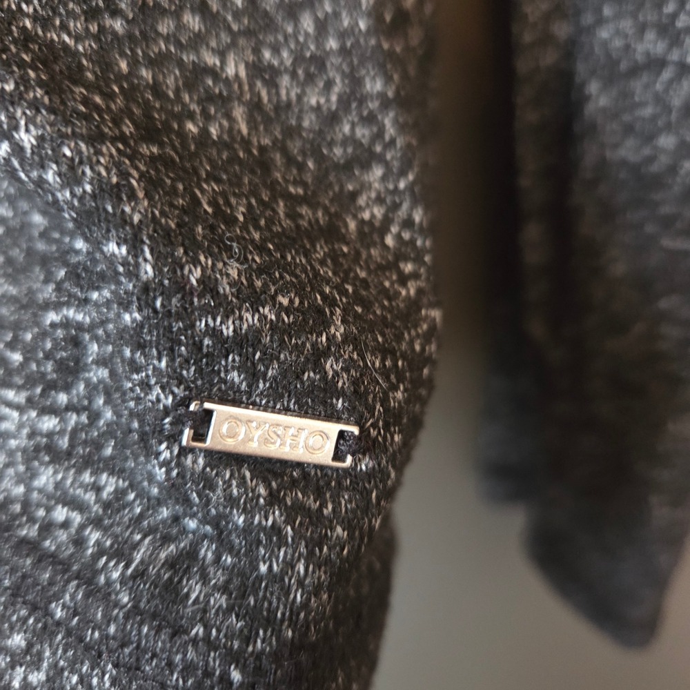Oysho‎ Long Sleeve Marled Knit Top Women's Size S Charcoal Gray Casual Comfort - Picture 4 of 10